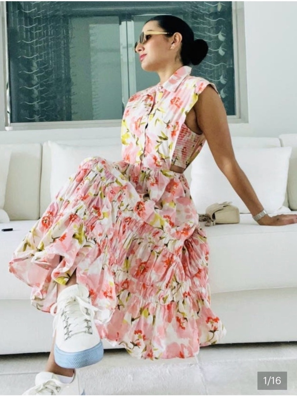 Misa Nicole Dress by Marija Krsikapa Pink Floral Sleeveless Maxi Dress - Picture 4 of 16